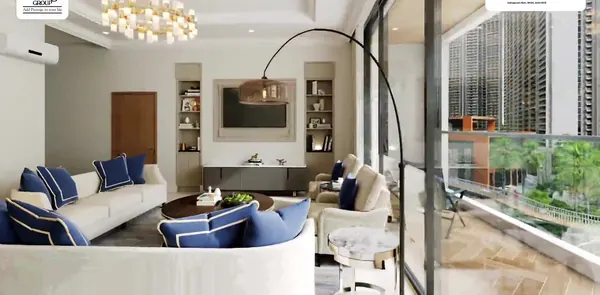 Living and dining room in a 4 BHK at The Prestige City